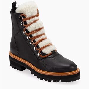 Marc Fisher LTD Izzie Shearling-Lined Leather Work Boots